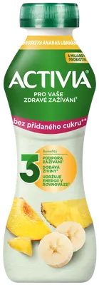 Activia Probiotický jogurtový nápoj broskev, ananas a banán