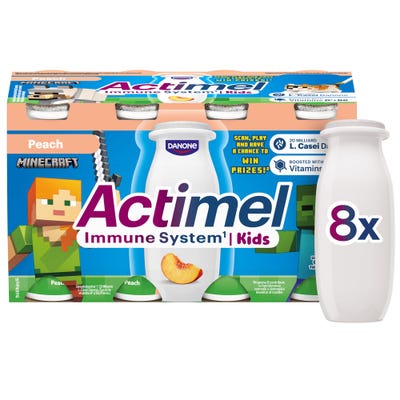 Actimel Kids Probiotický jogurtový nápoj s vitamíny broskev 8x 100 g