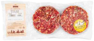 Maxmilián Zvěřinový burger se sýrem Gouda, 2x150g, mražený