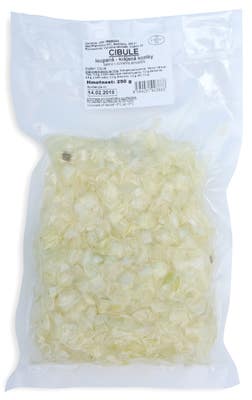 Cibule kuchyňská žlutá krájená kostky, vakuové balení