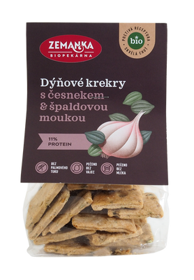 Biopekárna Zemanka BIO Dýňové krekry se špaldou a česnekem