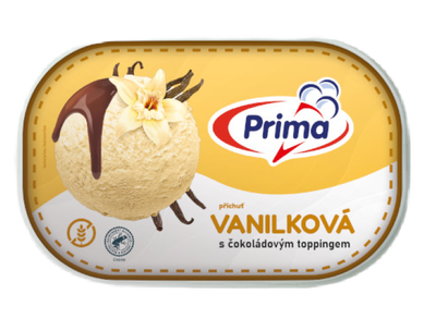 Prima Vanilková zmrzlina s čokoládovým toppingem