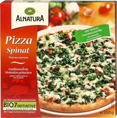 ALNATURA BIO Pizza Spinat se špenátem a mozzarellou z kamenné pece