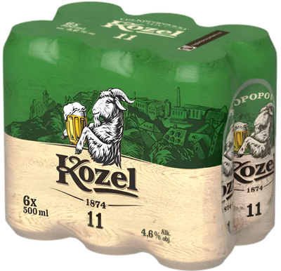 Velkopopovický Kozel 11 6x0,5l, plech