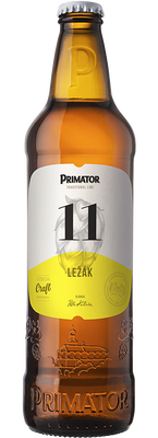 Primátor 11, světlý ležák, sklo