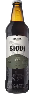 Primátor Stout, tmavé svrchně kvašené plné pivo, sklo