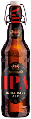 Bernard IPA, svrchně kvašené kvasnicové plné světlé pivo, sklo