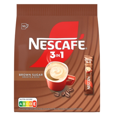 Nescafé 3in1 Brown sugar, instantní káva, 10x 16,5 g