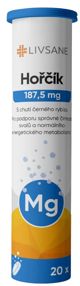 LIVSANE Hořčík 187.5mg šumivé tablety 20 ks