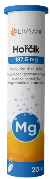 LIVSANE Hořčík 187.5mg šumivé tablety 20 ks
