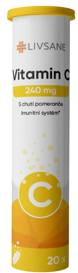 LIVSANE Vitamin C 240mg šumivé tablety pomeranč 20ks