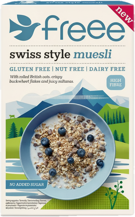 Freee Swiss style müsli bez lepku, mléka a ořechů