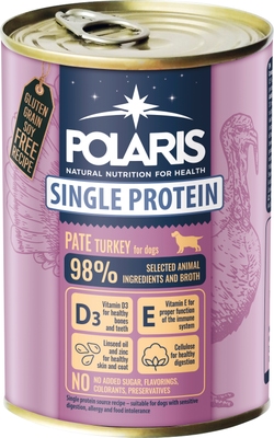 Polaris Single Protein Paté konzerva pro psy krůtí