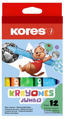 Kores Voskové pastelky trojhranné Jumbo - 12 barev