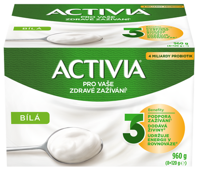 Activia probiotický jogurt bílý 8x120g