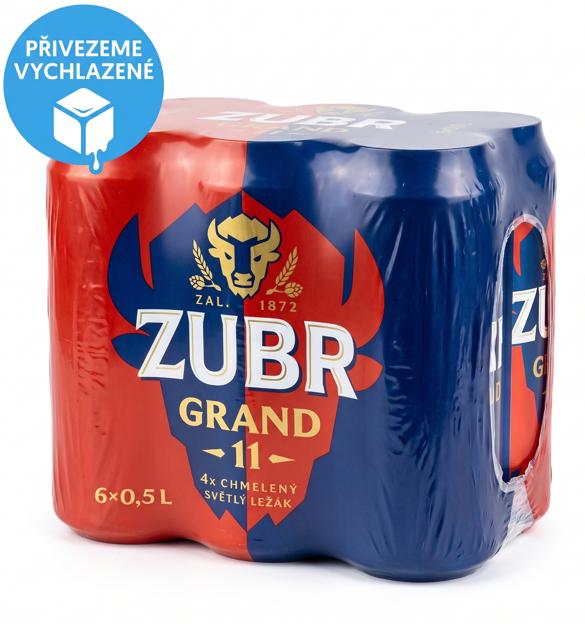 Zubr Grand 11 Světlý ležák plech (6×0,5 l)