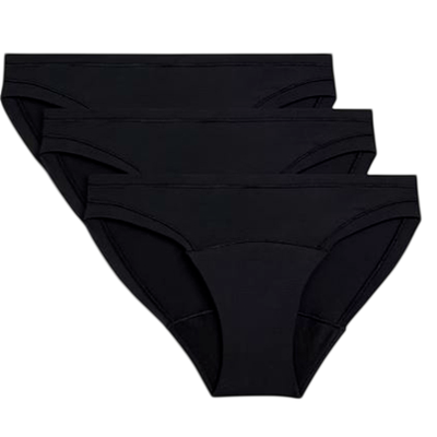 Marks & Spencer Vysoce savé menstruační kalhotky - bikini, 3 ks, barva černá, velikost 14