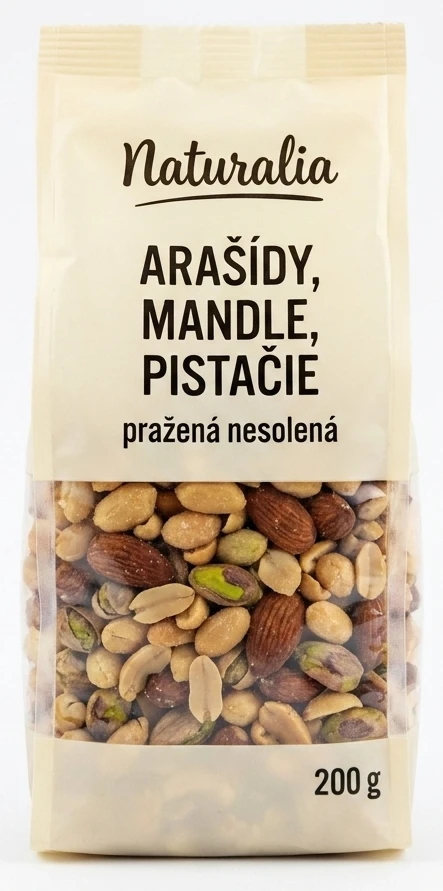 Směs arašídů, mandlí a pistácií Naturalia
