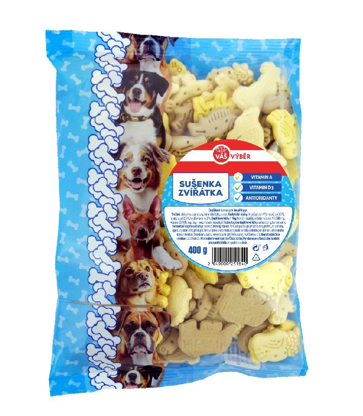 Váš Výběr Sušenka pro psy Zvířátka 400g