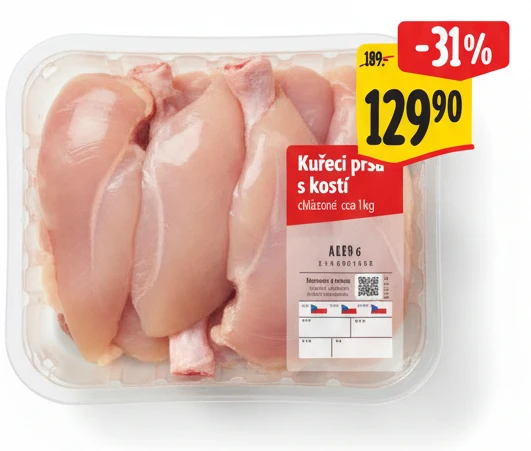 Kuřecí prsa s kostí