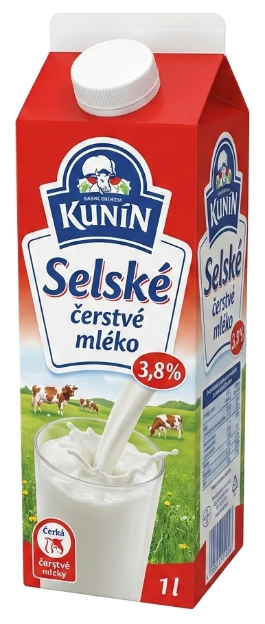 Kunín Selské čerstvé mléko 3,8%