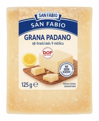 Sýr Grana Padano San Fabio různé druhy