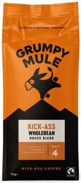 Grumpy Mule Kick Ass House Blend SCA 82+ zrnková káva Arabica