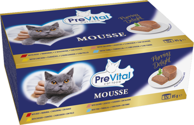 PreVital Konzerva pro kočky ryby, maso 12x85g