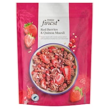 Finest Zapékané müsli s hoblinkami s jahodovou příchutí, sušeným ovocem a semeny quinoi 300g