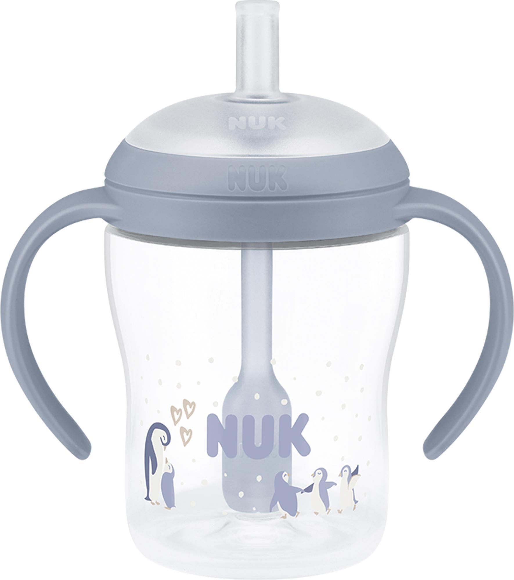 Nuk Perfect Match láhev na učení s brčkem, tučnáci 150 ml