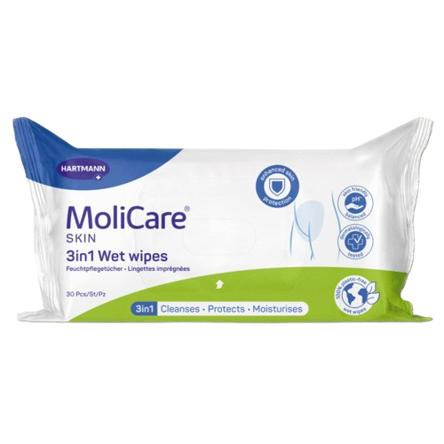 MoliCare Skin Vlhčené ubrousky 3v1 30ks