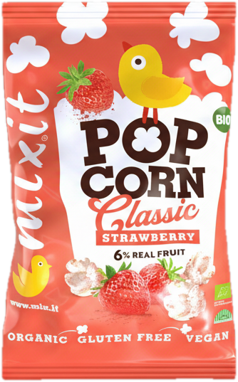 Mixit BIO Velký popcorn – Jahoda