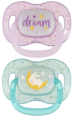 Canpol babies Dudlík svítící silikonový symetrický NIGHTGLOW (6-18 m), holka