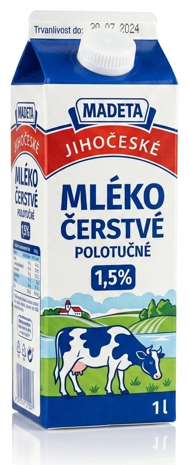 Madeta Jihočeské čerstvé mléko 1,5%
