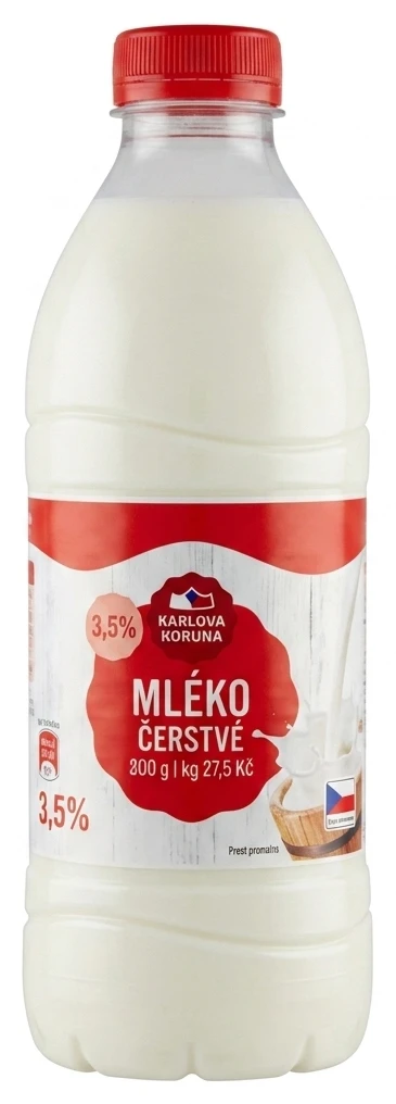 Mléko čerstvé 3,5% PET Karlova Koruna