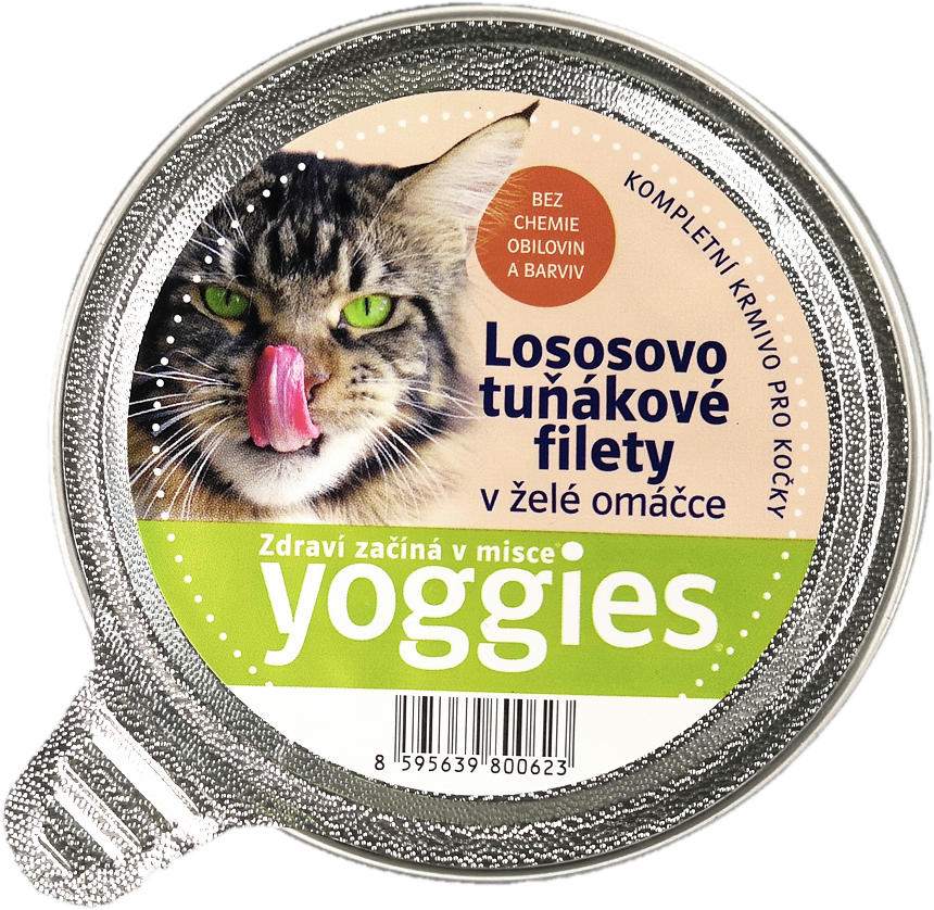 Yoggies Mistička pro kočky s lososem a tuňákem v želé omáčce