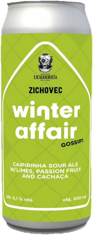 Zichovec Winter Affair Gossip Cervejaria Escafandrista Caipirinha Sour 12 plech