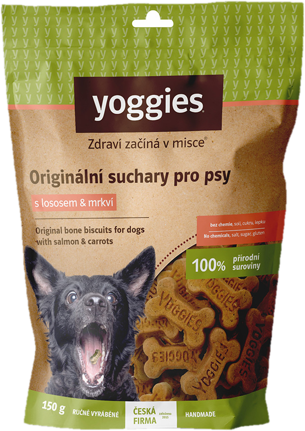 Yoggies Suchary pro psy s lososem a mrkví
