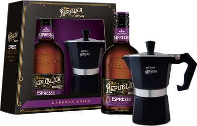 Božkov Republica Espresso (33%) + konvička (dárkové balení)