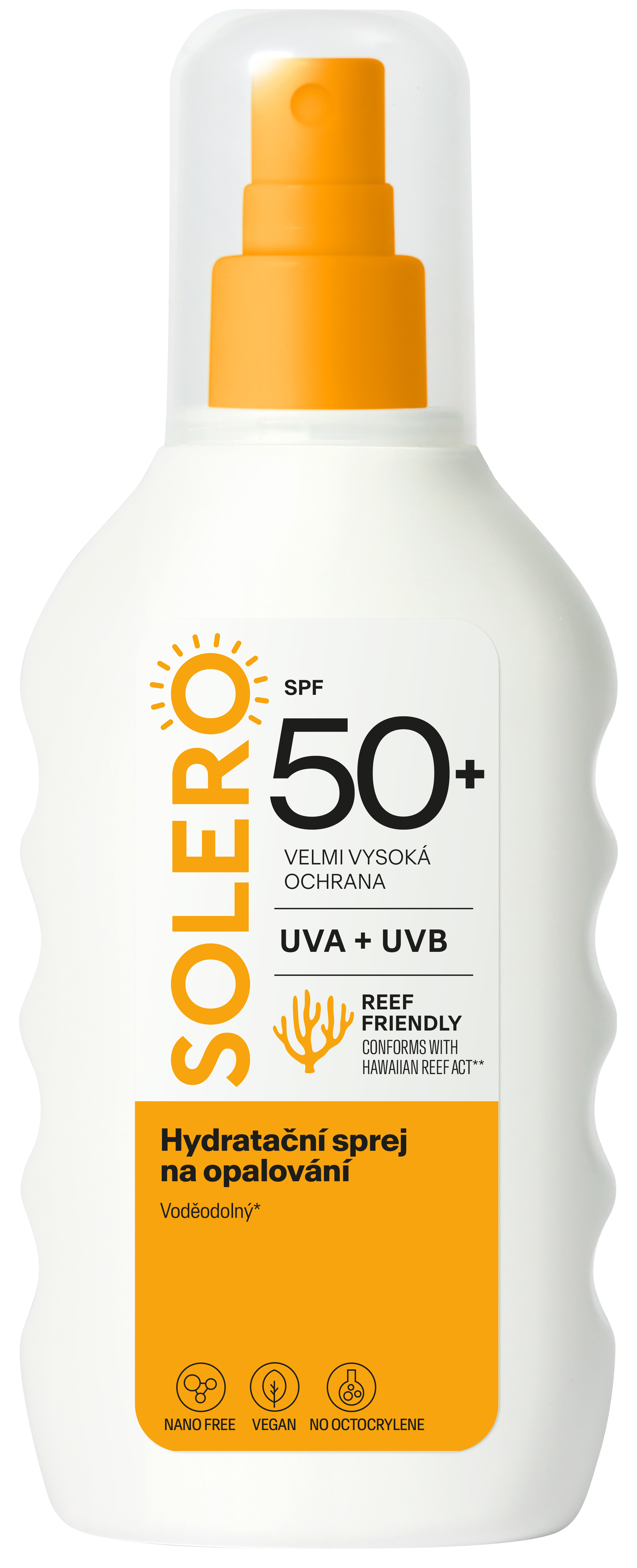 SOLERO Hydratační sprej na opalování SPF50+ 200ml