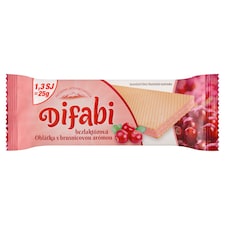 Difabi Oplatky s krémovou náplní s brusinkovou příchutí 25g
