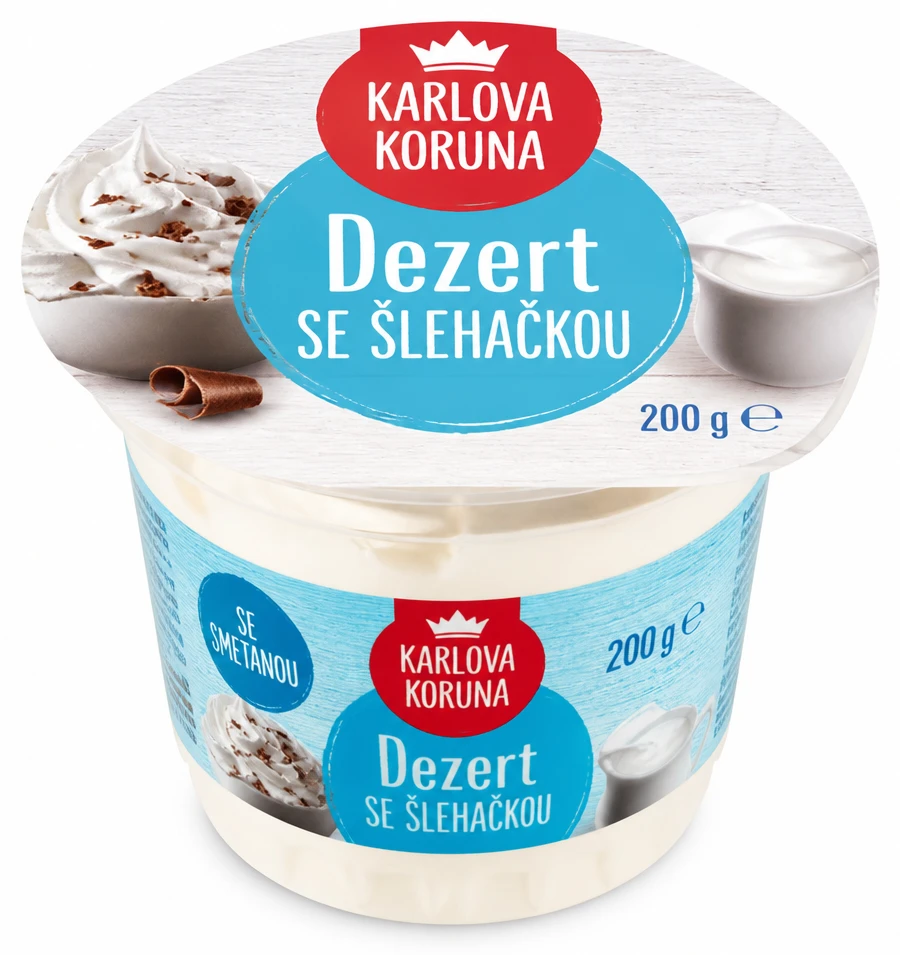 Dezert se šlehačkou Karlova koruna
