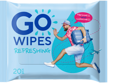 GoWipes Osvěžující vlhčené ubrousky s vitamínem E a D-panthenolem (univerzální)