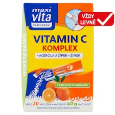 Maxi Vita Vaše Zdraví Vitamin C komplex + acerola a šípek + zinek s příchutí pomeranče 20 sáčků 40g