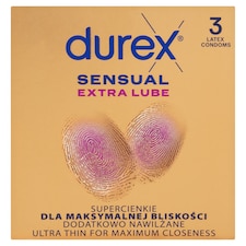 Durex Sensual Extra Lube kondomy 3 ks