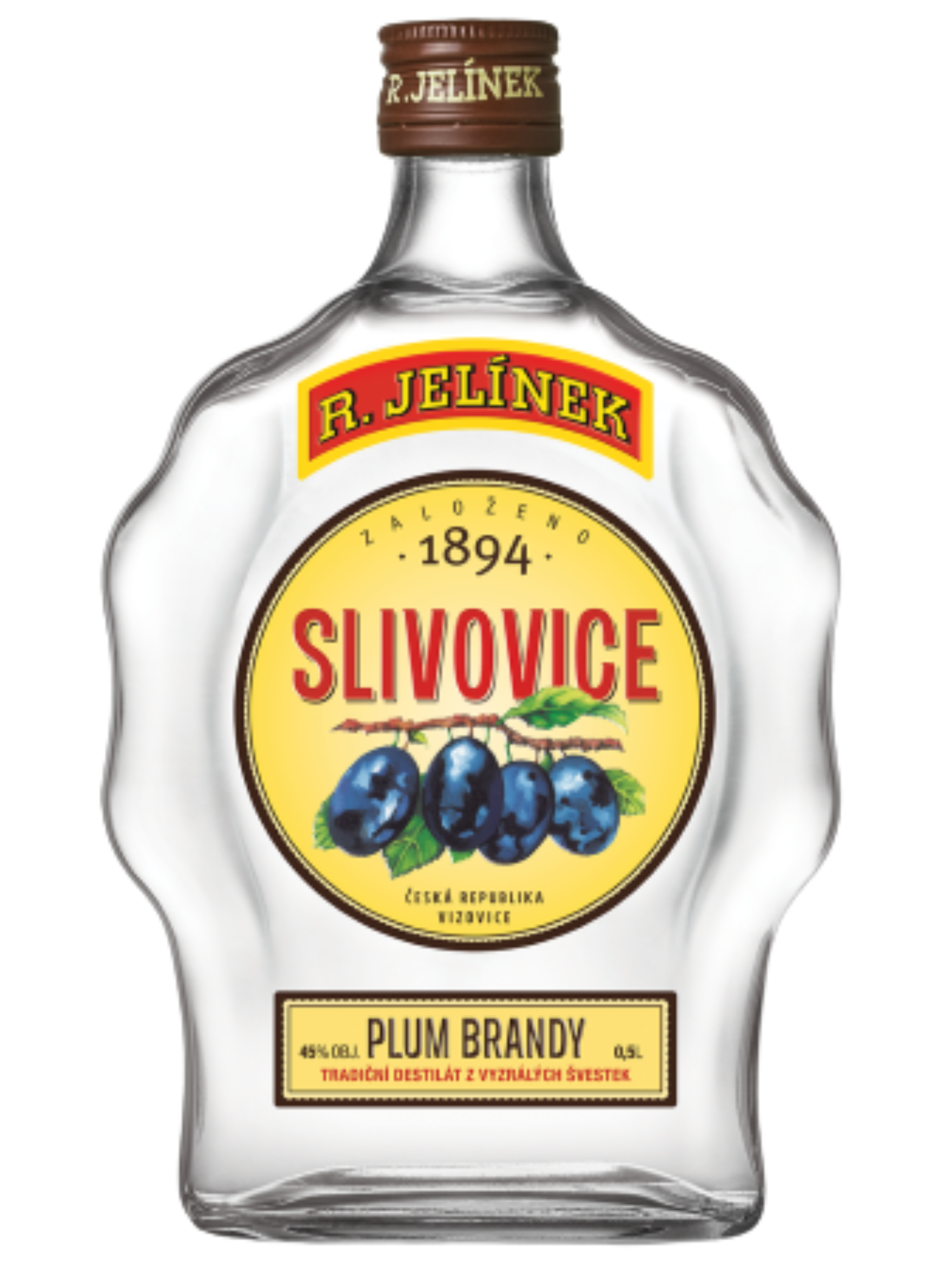 R. JELÍNEK Slivovice 45% obj, Budík