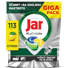 Jar Platinum Kapsle Do Myčky Nádobí, Lemon, , 113 Kapsle,  Zvládá Náročné Výzvy, Čistí Mastný Filtr