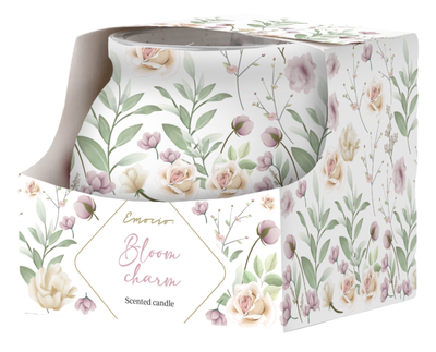 Emocio Bloom Charm, vonná svíčka, sklo dekor 80x72 mm