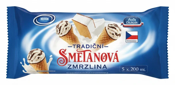 Tradiční zmrzlina Smetanová zmrzlina v oplatce multipack