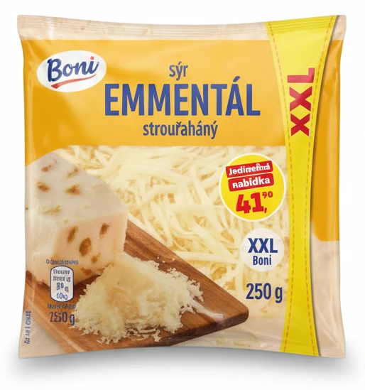 Sýr Emmentál strouhaný XXL Boni